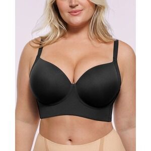 Shapellx Bare Essentials™ AirSlim® Underwire Push-Up Bra 44C Black New With Tags